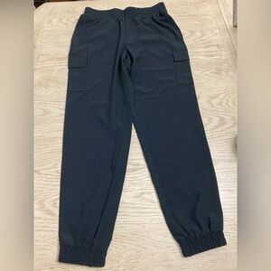 Pink Rose Black Track Pants Relaxed Fit Elastic Waist